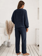 Teddy Long Sleeve Top Pants Lounge Set (6)