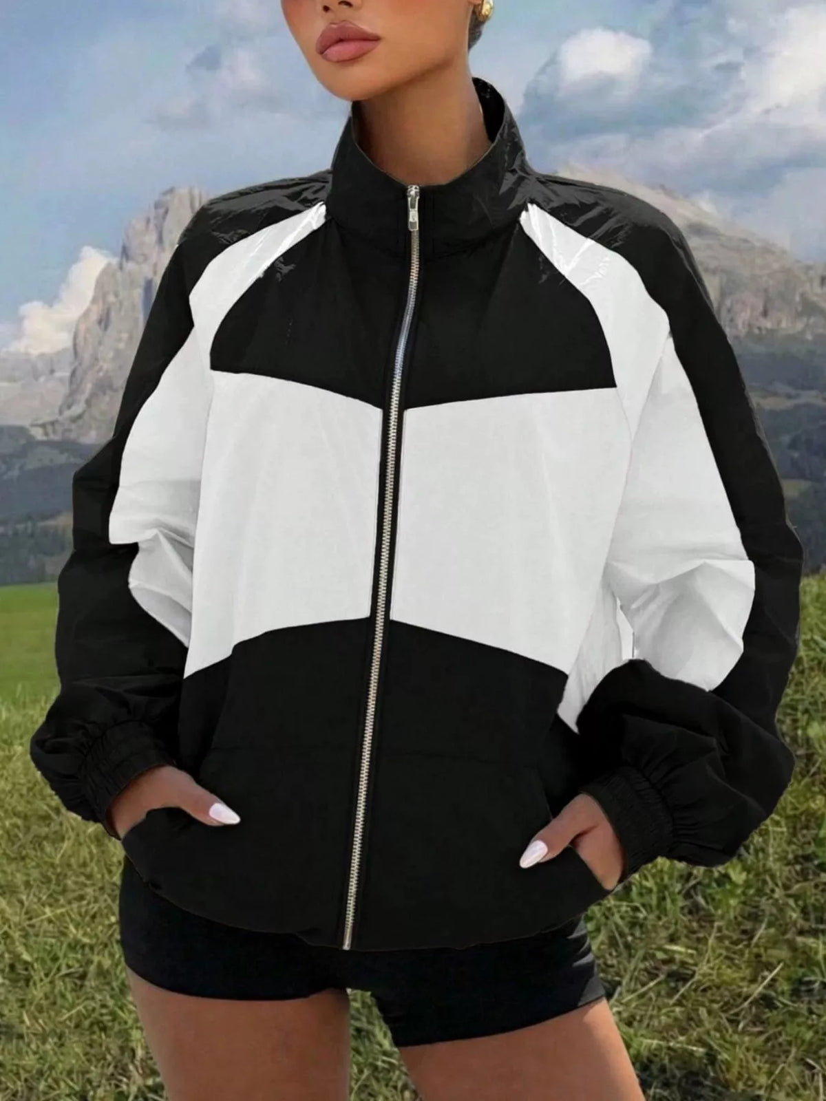 Block Zip-up Jacket