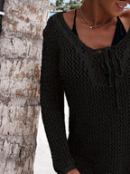 Openwork Long Sleeve Knit Cover Up (6)