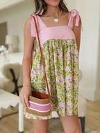 Floral Print Tie Shoulder Summer Dress (10)