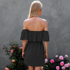 Off-the-shoulder One-shoulder Ruffle Dress photo 3