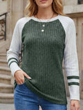 Ribbed Raglan Sleeve T-shirt