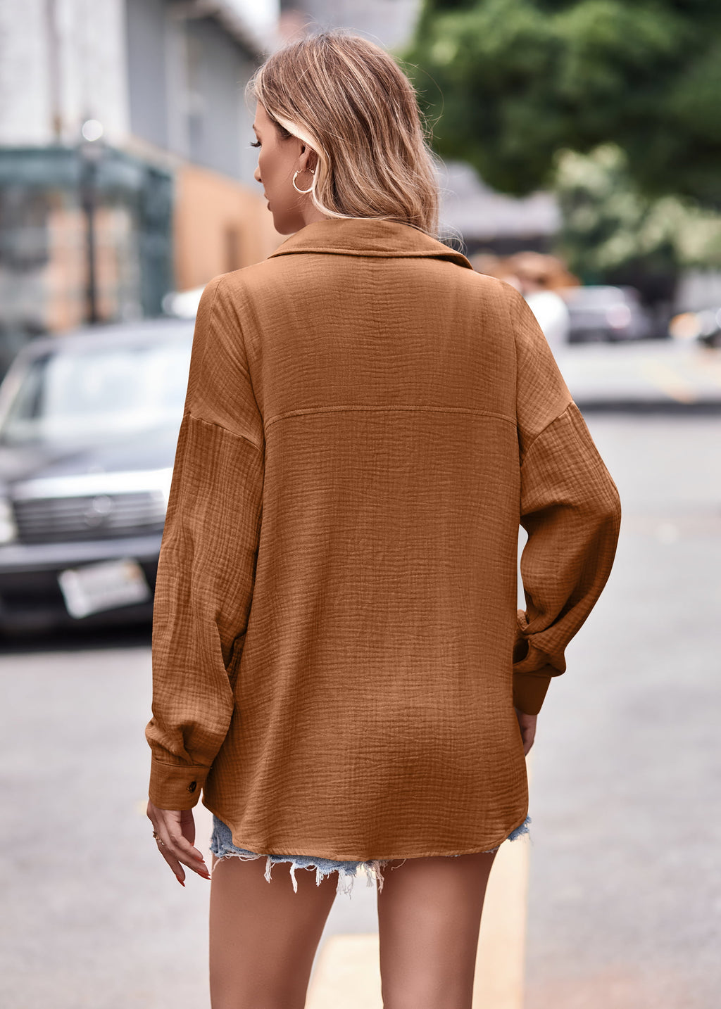 Textured Dropped Shoulder Longline Shirt (19)