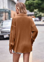 Textured Dropped Shoulder Longline Shirt (19)