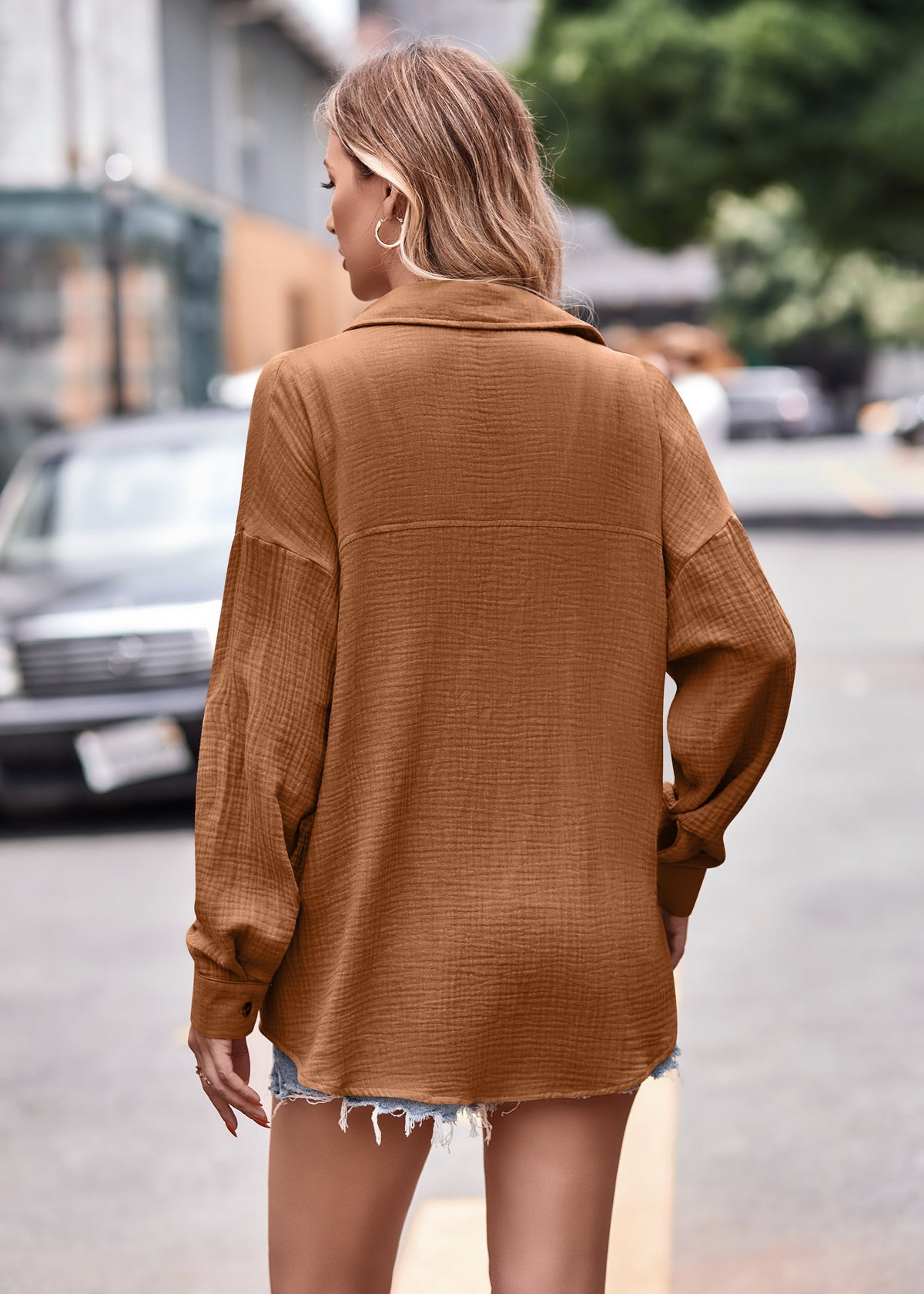 Textured Dropped Shoulder Longline Shirt (19)