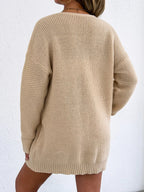 V-neck Ribbed Knit Sweater Dress (11)