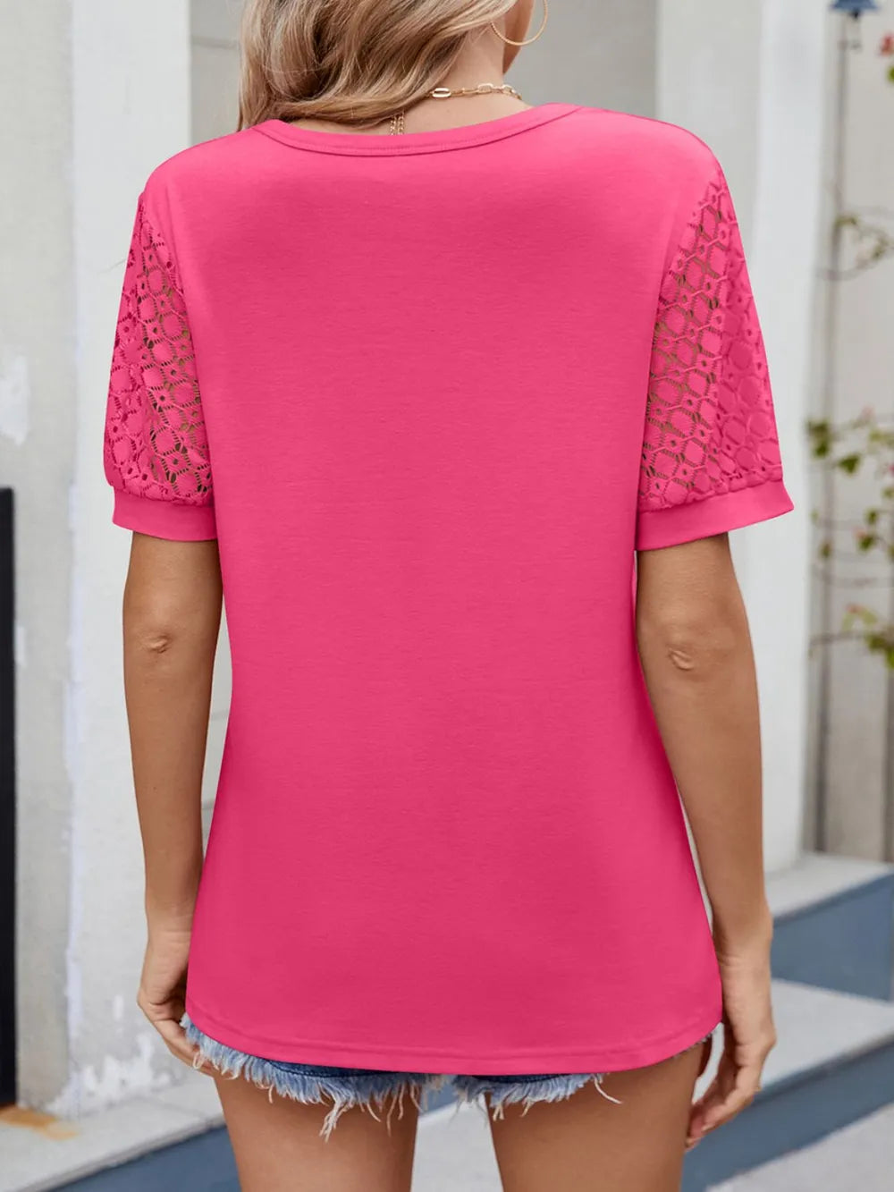 Lace Short Sleeve T-shirt (19)