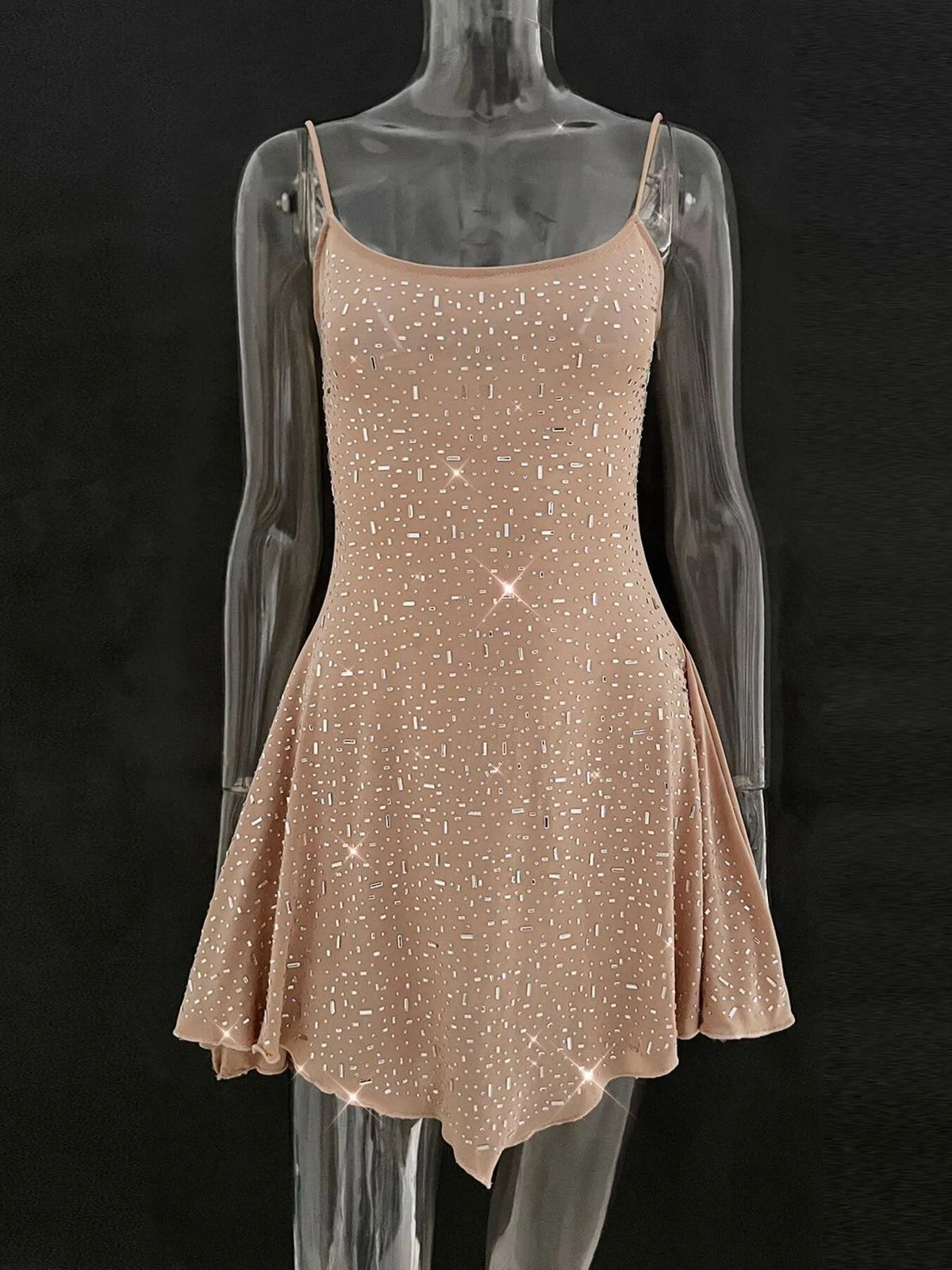 Rhinestone Decor Mini Cami Dress (7)