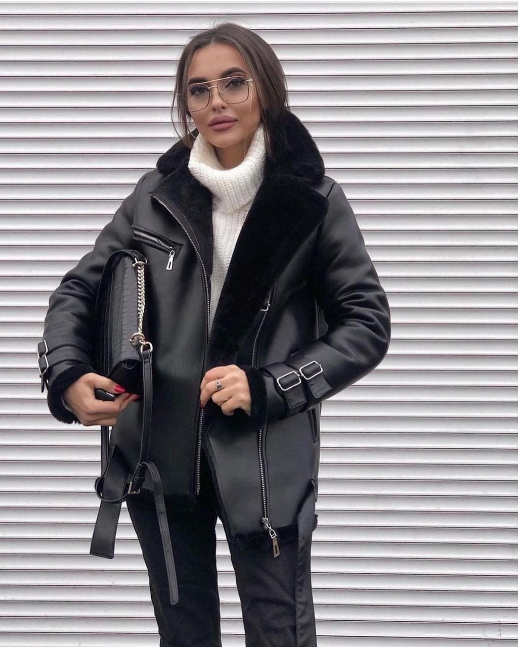 Suede Zipper Solid Color Coat photo 5