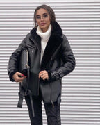 Suede Zipper Solid Color Coat photo 5
