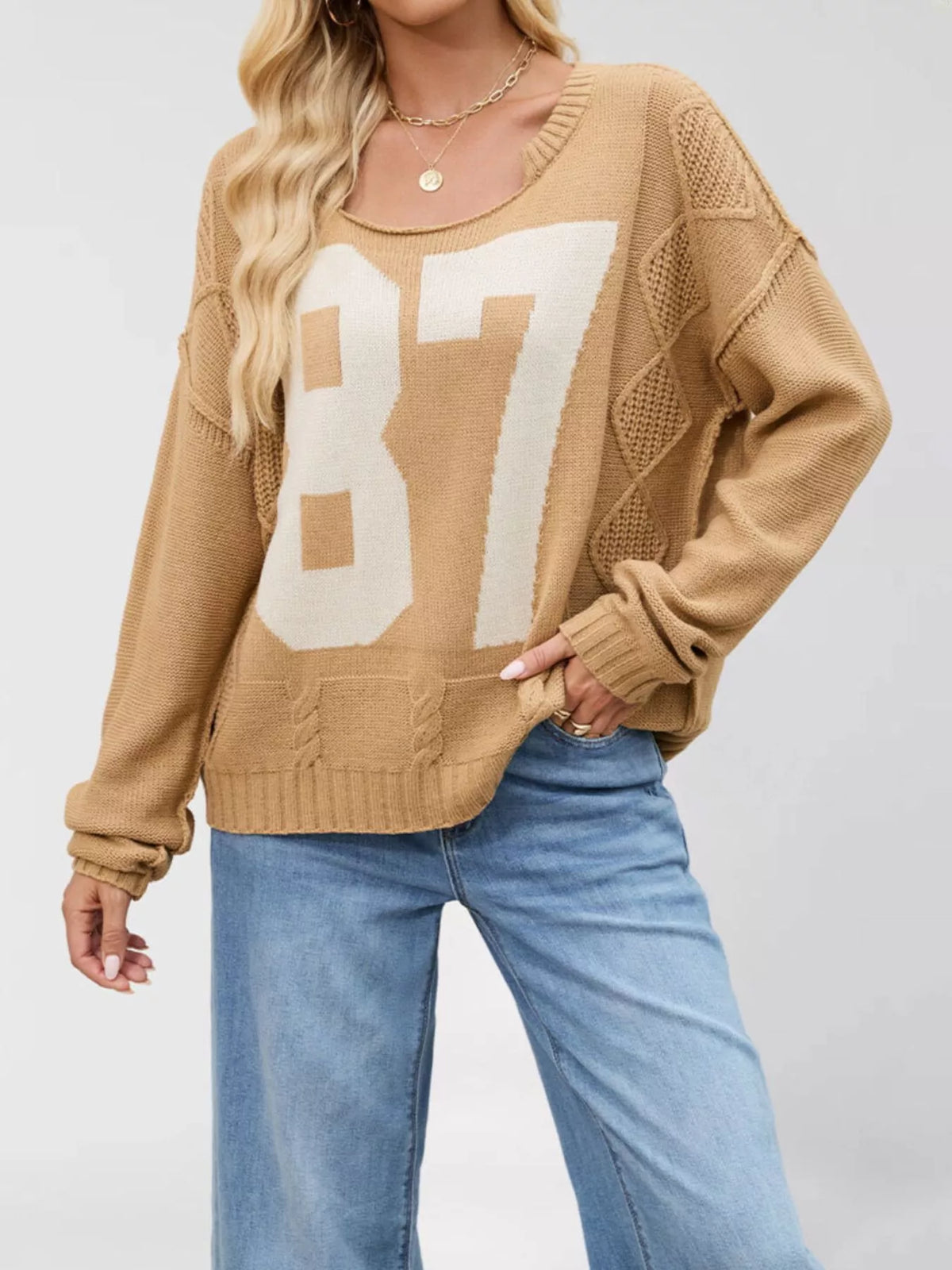 87 Number Cable-knit Sweater (5)