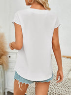 V-neck Cap Sleeve Blouse (9)