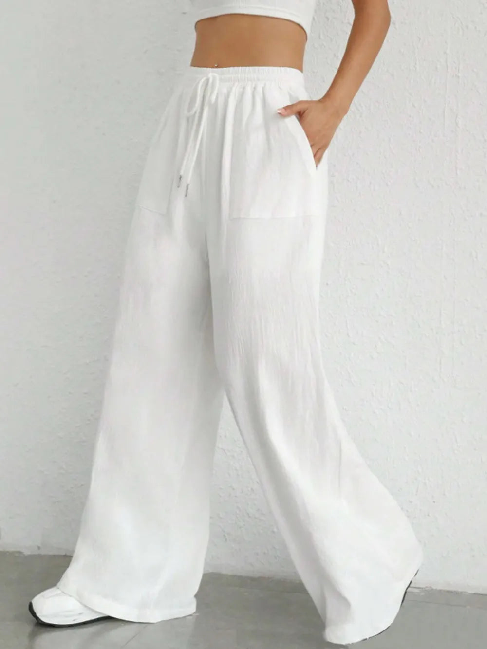 Drawstring Wide Leg Pants (3)
