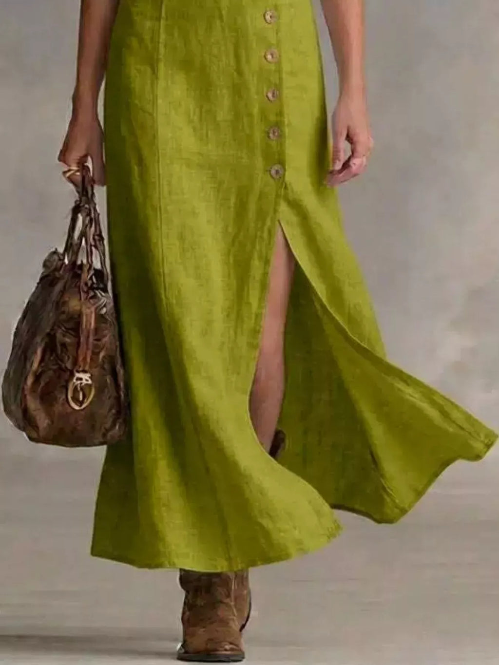 Slit Button-down Midi Dress (12)