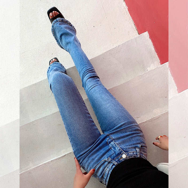 Micro-elastic Casual White Jeans photo 2