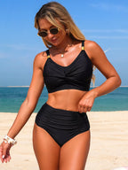 Twisted Front High-waisted Bikini Set (8)