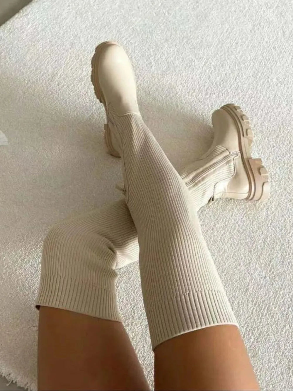 Pu Leather Round Toe Platform Boots (6)