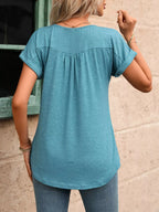 Casual Button Detail Henley T-shirt (11)