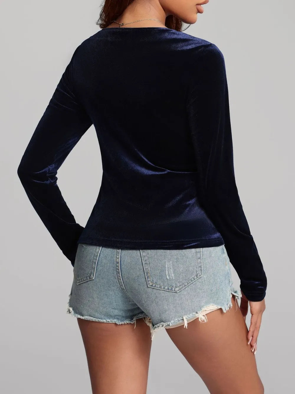 Ruched Surplice Long Sleeve Top (15)
