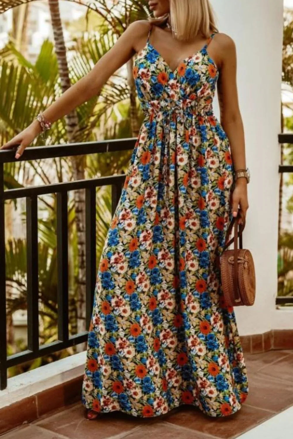 Printed Spaghetti Strap Maxi Dress (17)