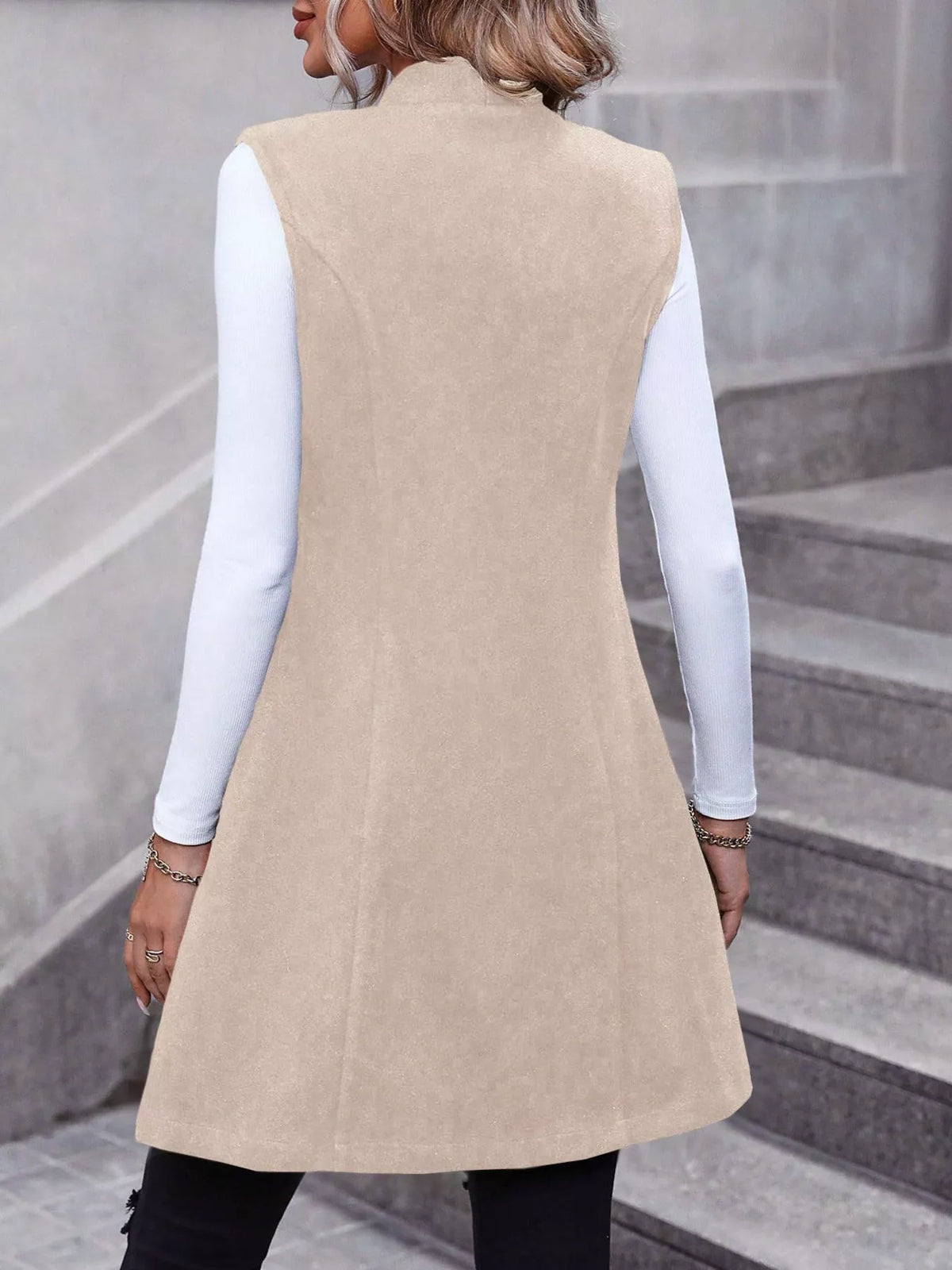 Button-down Longline Vest Coat (4)