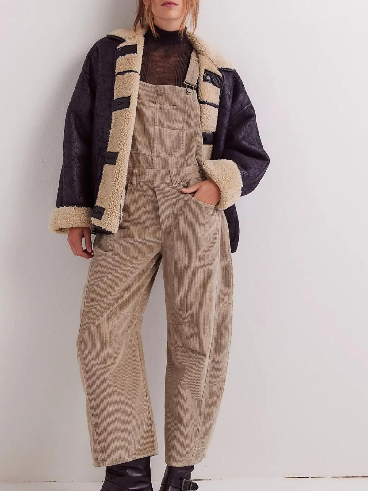 Corduroy Wide-leg Overall Adjustable Straps (14)