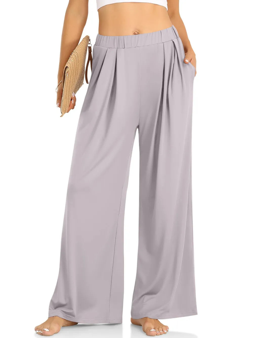 Elastic Waist Wide Leg Pants (11)
