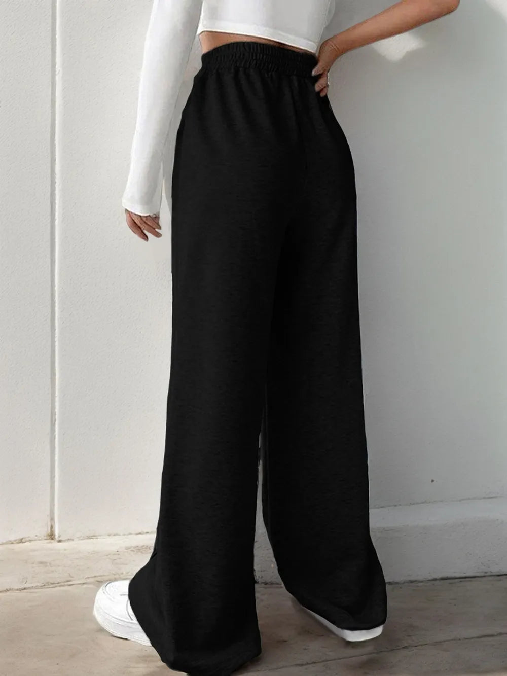 Elastic Waist Wide Leg Pants (14)