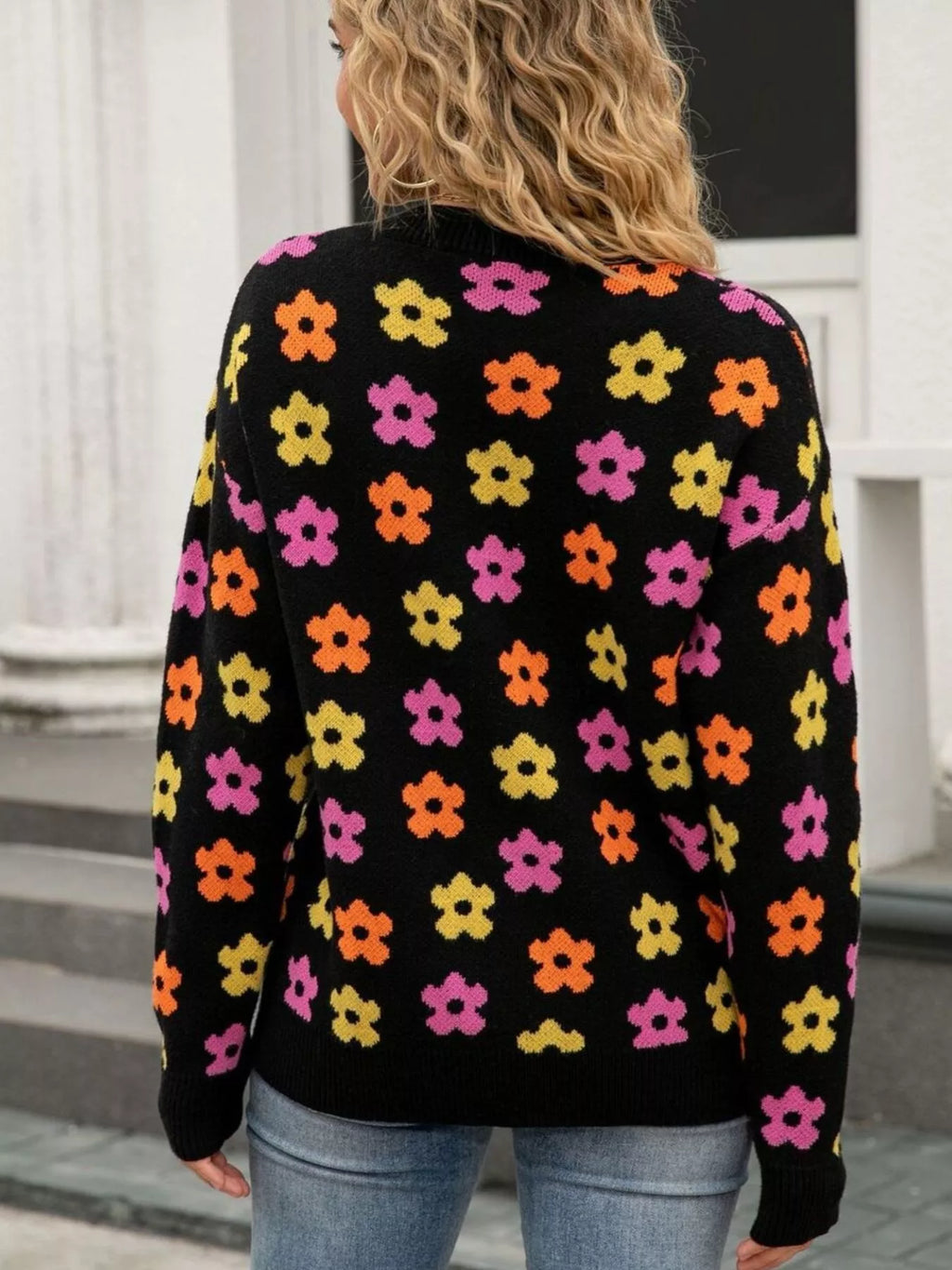 Floral Crew Neck Sweater (12)