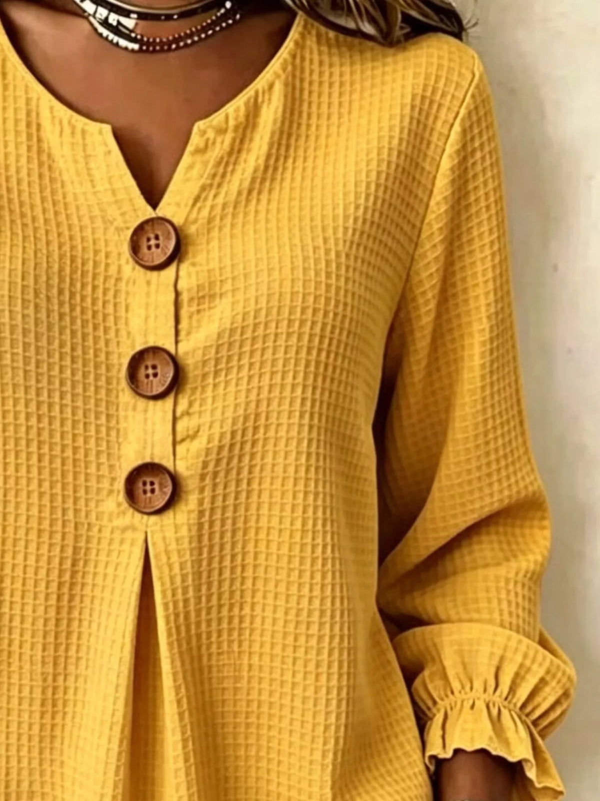 Waffle Knit Long Sleeve Top (20)