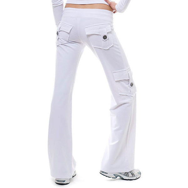 Elastic Waist Button Pocket Yoga Pants variant CJNSXZKT00317-white-S|CJNSXZKT00317-white-XS|CJNSXZKT00317-white-XL|CJNSXZKT00317-white-XXXL|CJNSXZKT00317-white-XXL|CJNSXZKT00317-white-M|CJNSXZKT00317-white-L|CJNSXZKT00317-white-4XL|CJNSXZKT00317-white-5XL