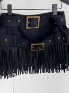 Fringe Belted Mini Skirt (13)