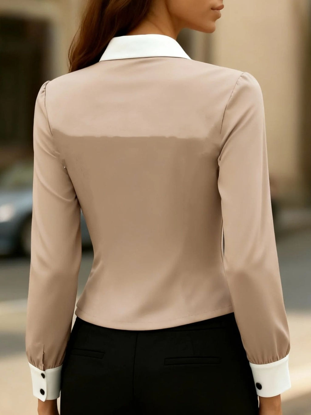 Contrast Button-down Shirt (3)