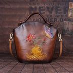 Hand Painted One Shoulder Straddle Bucket Bag photo 3