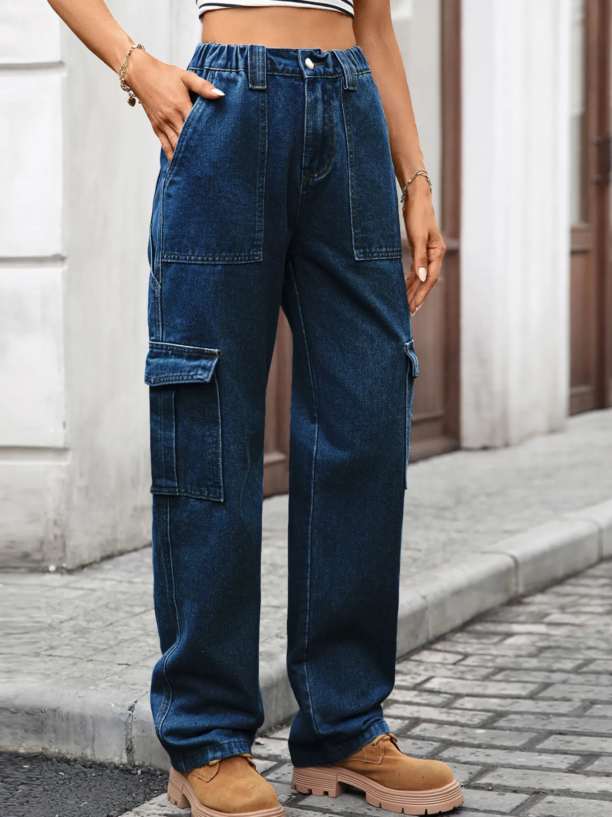 High-waisted Cargo Jeans (10)