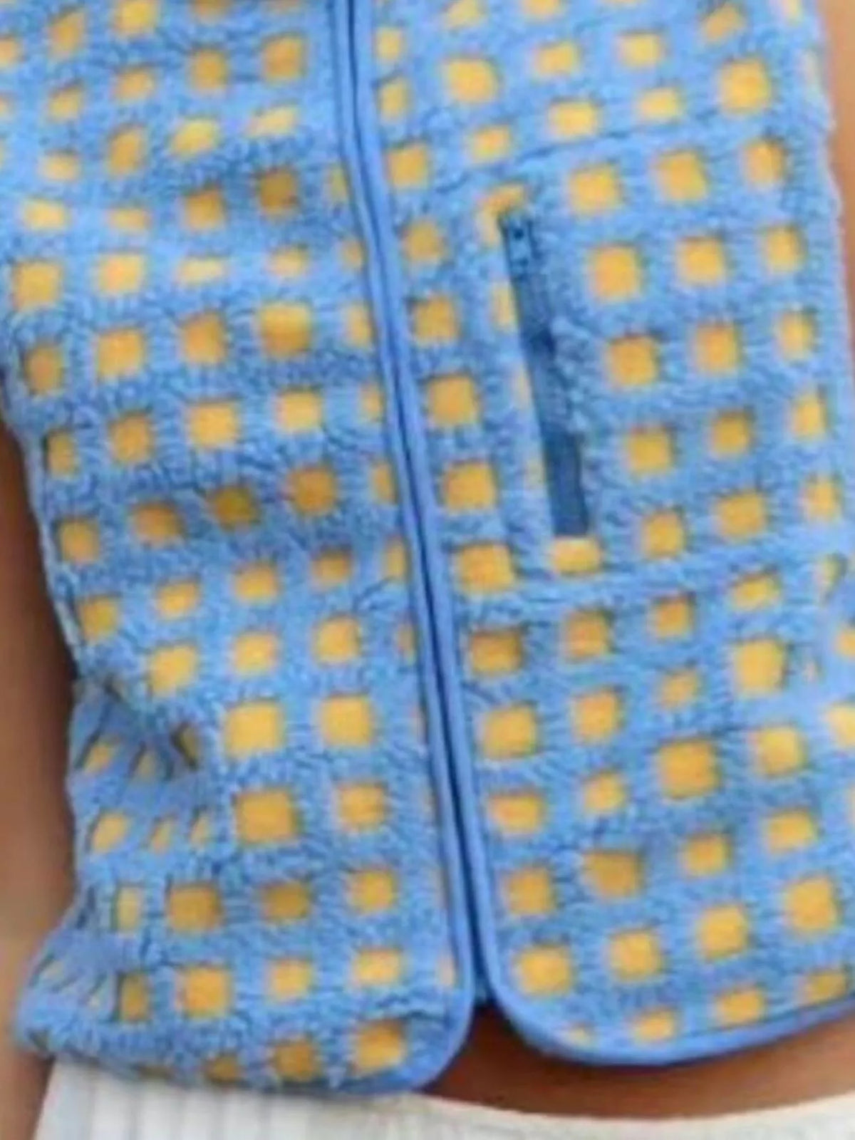 Plaid Zip Up Vest Coat (10)