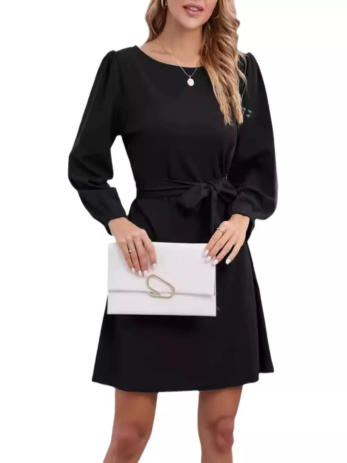 Tie-waist Mini Dress (7)