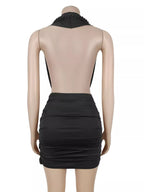 Ruched Halter Neck Bodycon Mini Dress (5)