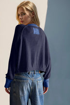 Contrast Button Up Long Sleeve Cardigan (8)
