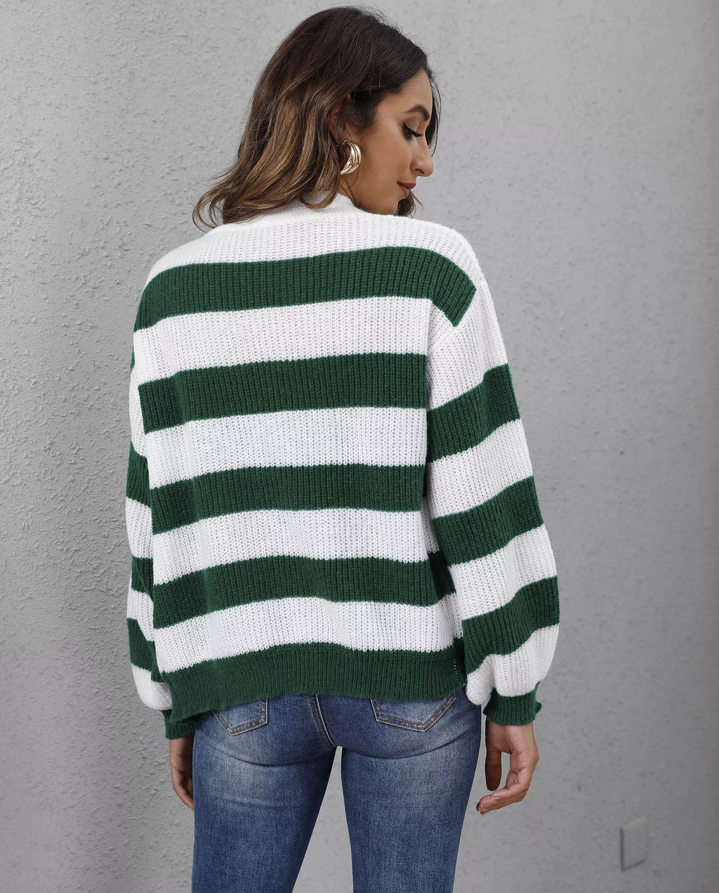 Striped Button-up Long Sleeve Cardigan (13)