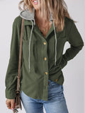 Hooded Corduroy Button-down Jacket (12)