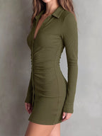 Button-down Bodycon Mini Dress (11)