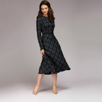 Plaid Elegant Midi Dress photo 3