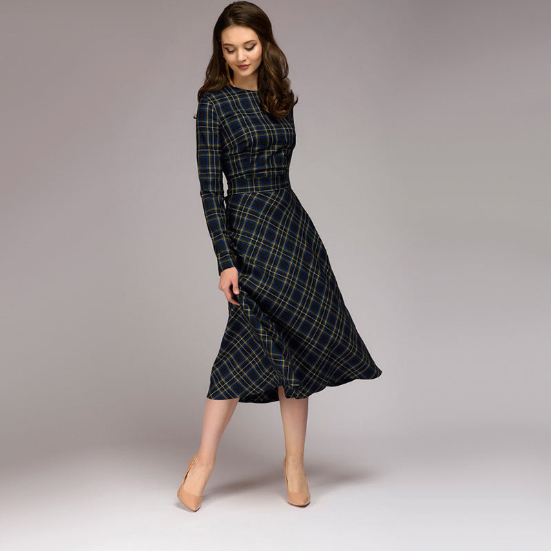 Plaid Elegant Midi Dress photo 3