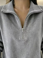 Full Size Corduroy Quarter-zip Sweatshirt Plus (5)