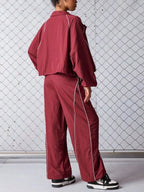 Crop Jacket Wide-leg Pants Set (4)