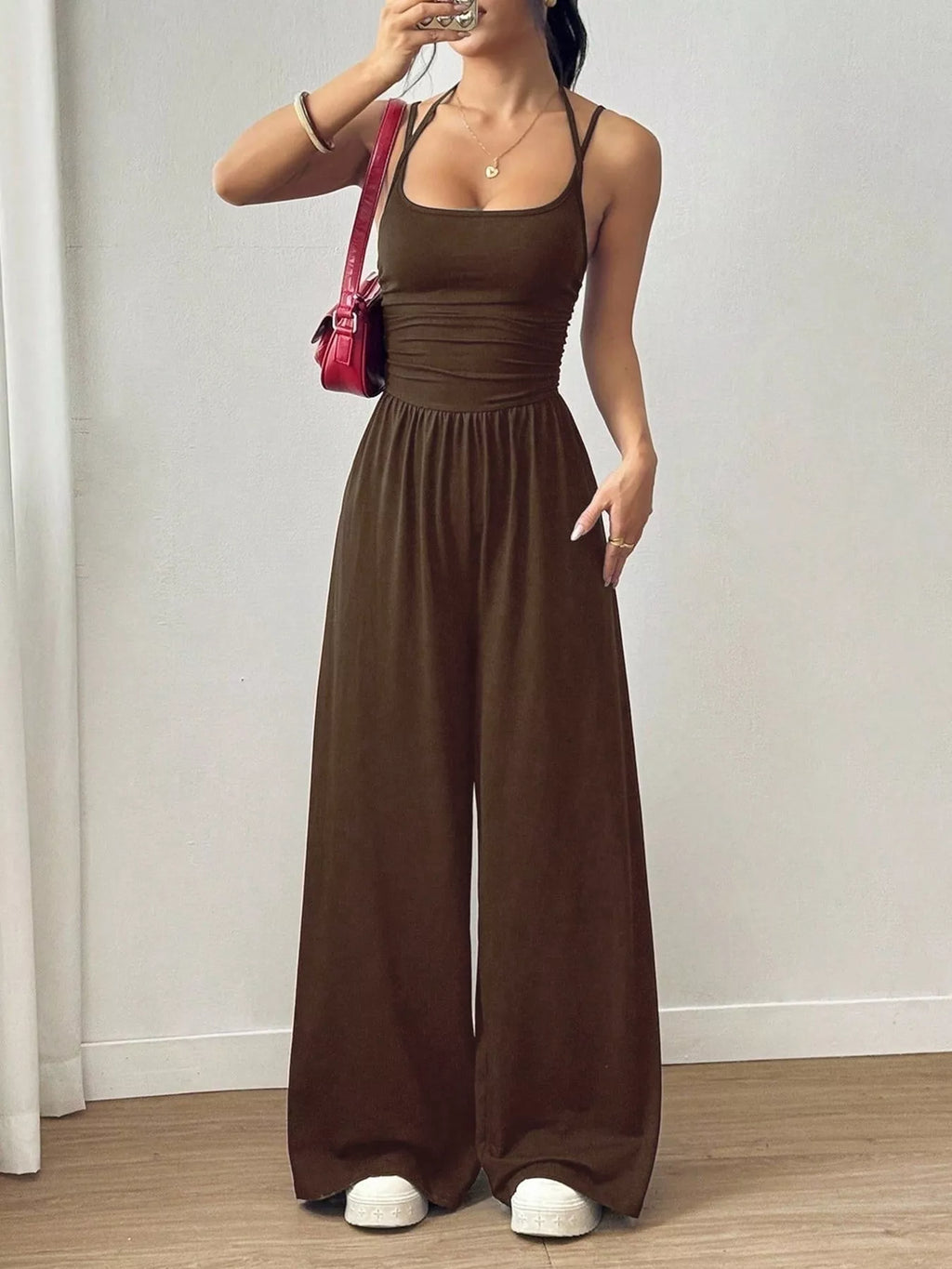 Spaghetti Strap Wide-leg Jumpsuit (3)