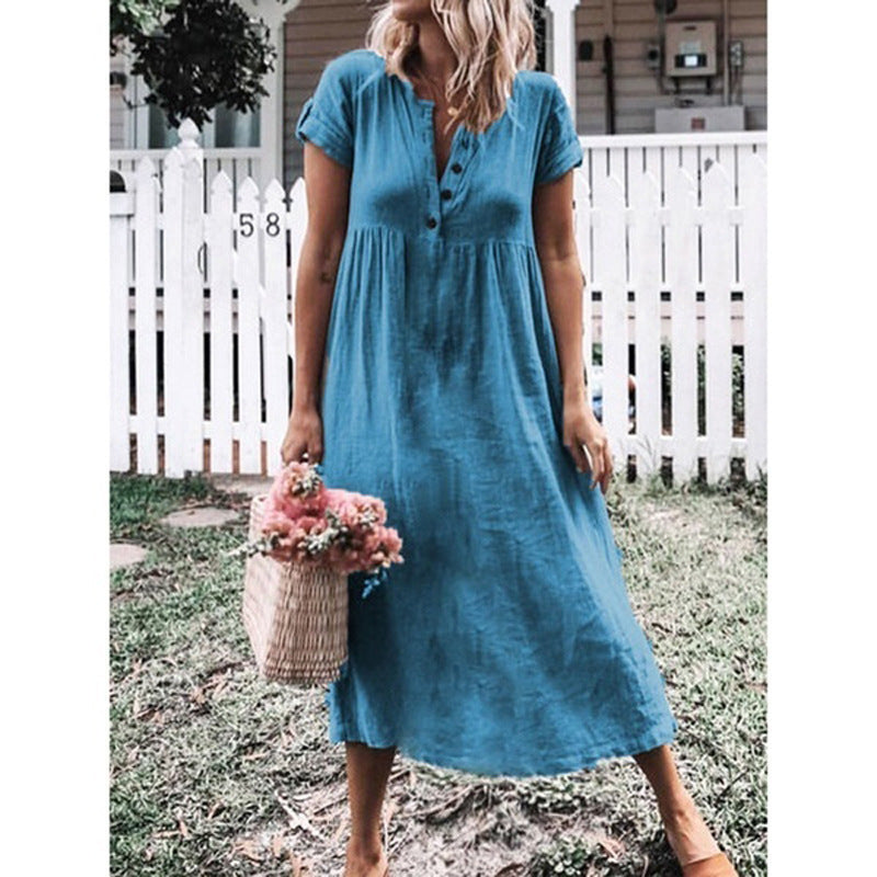 Short Sleeve Dress variant CJNSSYLY04874-Blue-5XL|CJNSSYLY04874-Blue-XXL|CJNSSYLY04874-Blue-4XL|CJNSSYLY04874-Blue-L|CJNSSYLY04874-Blue-3XL|CJNSSYLY04874-Blue-XL|CJNSSYLY04874-Blue-S|CJNSSYLY04874-Blue-M
