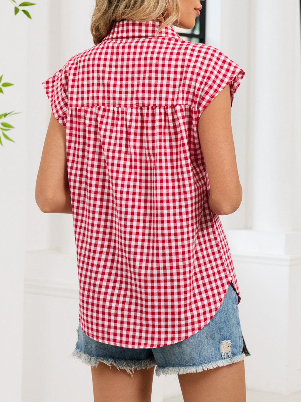 Gingham Button-down Shirt (5)