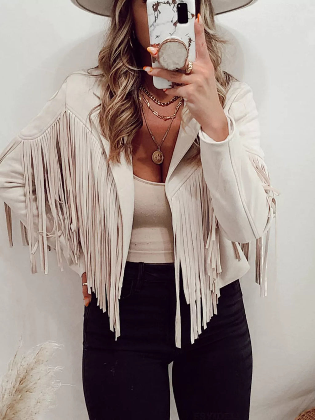 Fringe Open Front Cropped Jacket (4)